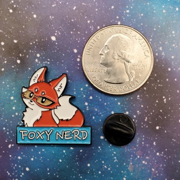 Foxy Nerd Enamel Pin - Picture 2 of 3